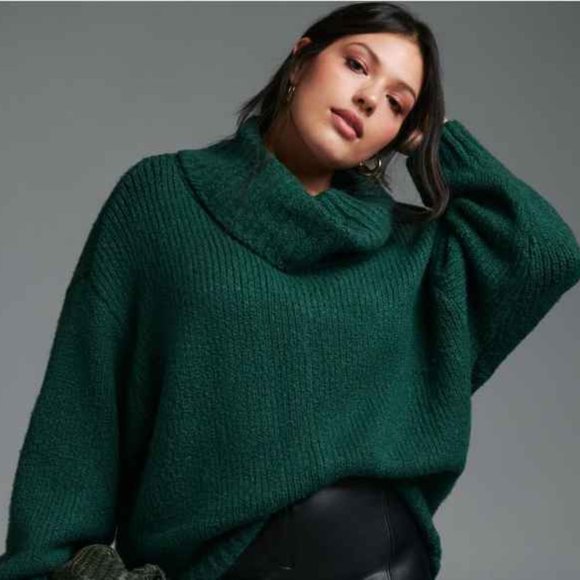 Anthropologie Sweaters - Anthropologie Pilcro Dark Green Turtleneck Sweater Size S